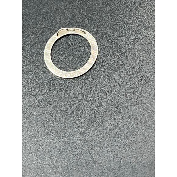 JCM 10k White Gold Round Open Circle Diamond Cut Pendant Stamped - Picture 10 of 11